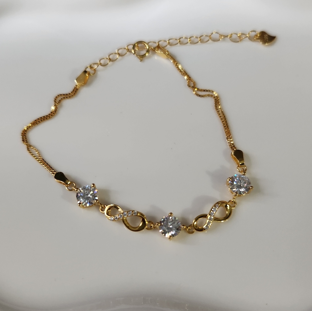 Gold Infinity Moissanite Bracelet